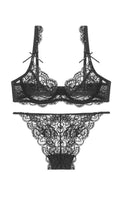 ROMANCE BLACK BOW LINGERIE SET