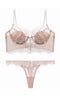 EYELASH LACE NUDE LINGERIE SET