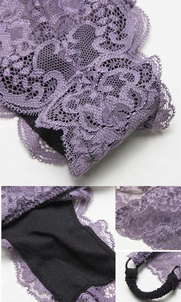 ROMANCE VIOLET BLACK BOW LINGERIE SET