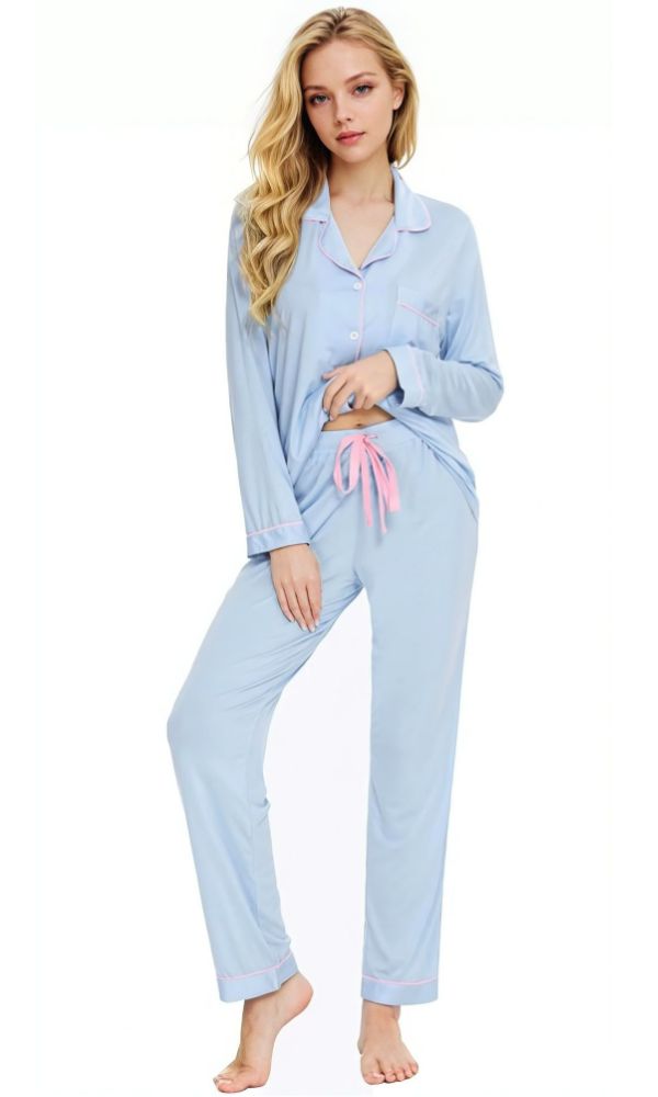 POWDER BLUE BAMBOO PJ SET