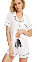 WHITE BAMBOO BOXER PJ SET