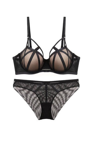 BURLESQUE BLACK BRA+BRIEF SET