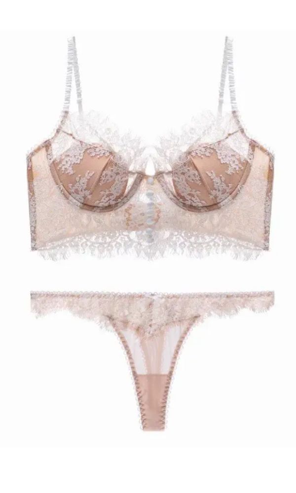 EYELASH FRENCH LACE NUDE BRA