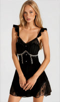 FIFI BLACK VELVET BABY DOLL
